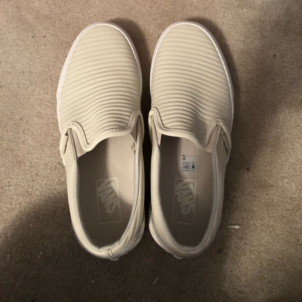 White slip on vans